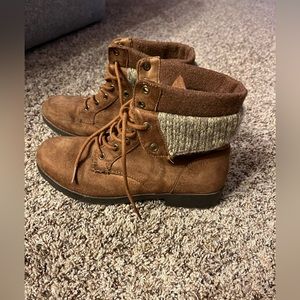 Brown booties, size 8.